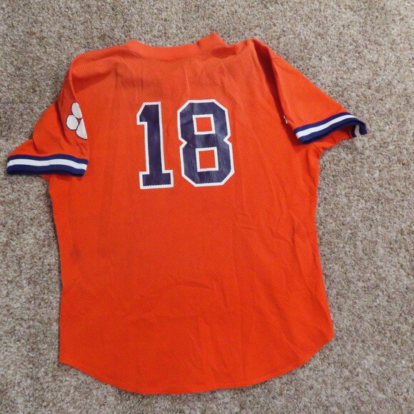 Vintage Clemson Tigers NCAA Baseball Team Jersey #18 Russell Athletic Size 46 - Picture 8 of 9
